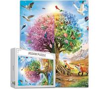 Cuatro estaciones Puzzle 6000 Piezas Adultos, Puzzle Árbol Patrón Diseño, Jigsaw Adultos, 5D DIY Artesanía Familia Actividades con Embalaje de Caja de Regalo, Home Room Wall Decor, 179x105cm, Model532