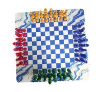Cuatro Jugadores Juego de Ajedrez Tablero para Cuatro Piezas Acrílicas Y PP Diseño Compacto Ajedrez de Viaje Adecuado para Noch, Style D