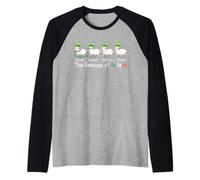 Cuatro Lindos tréboles de Oveja para el Día de San Patricio de Irlanda de The Seasons Camiseta Manga Raglan