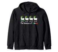 Cuatro Lindos tréboles de Oveja para el Día de San Patricio de Irlanda de The Seasons Sudadera con Capucha
