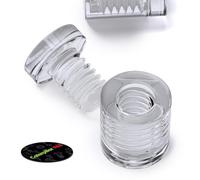 Cuatro ménsulas transparentes, como de cristal,Acrílicas, espaciadores transparentes, de Plástico, anclajes de pared, letreros de visualización, soportes de paneles con orificios. 13mm x 13mm