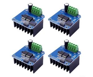 Cuatro módulos de controlador de motor BTS7960 43A para aplicaciones Arduino con función de limitación de corriente integrada y aislamiento lateral lógico de 5 V