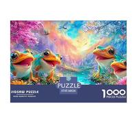 Cuatro Ranas cantan por una Corriente Colorida Puzzle De 1000 Piezas Rana del sueño Desafiante Y Educativo para Todas Las Edades 38x26cm/1000pcs