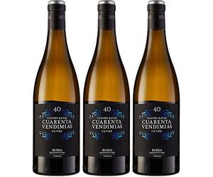 Cuatro Rayas Vino Blanco Cuarenta Vendimias Cuvée D.O Rueda - 3 Botellas de 750 ml (Total 2.25 L)