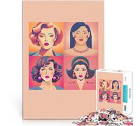 Cuatro Retratos de Mujeres Rompecabezas para Adultos de 1000 Piezas Matar el Tiempo en Vacaciones en casa Toda la Familia. 38x26cm