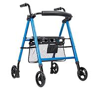 Cuatro ruedas plegables con asiento acolchado, aluminio, frenos bloqueables, ligeros