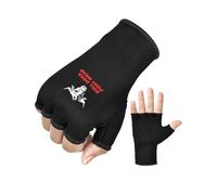 Cuatro Tallas - Guantes Interiores de Boxeo para puñetazos - Medio Dedo elástico Debajo de los Guantes protección contra olores - Ideal para MMA, Muay Thai, Kickboxing, Entrenamiento de Artes (M)