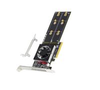 Cuatro tarjetas de expansión NVMe PCIe3.0 con niveles de hardware, sistemas de refrigeración activa, soportes dobles, compatibilidad con disipador de calor de aluminio, tarjeta PCIe