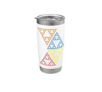 Cuatro Triángulos Sierpinski Geometría Fractal Matemáticas Formas Mania Vaso térmico de acero inoxidable de doble pared