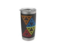 Cuatro Triángulos Sierpinski Geometría Fractal Matemáticas Formas Mania Vaso térmico de acero inoxidable de doble pared