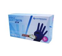 Cuatrogasa Guante Nitrilo SoftSkin Sin Polvo Azul S 100uds