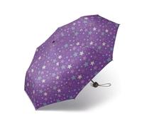 CUATROGOTAS | Paraguas Plegable Manual para Niñas | con Mango Recto de 23 cm | Diseño Colorido y Resistente | con Varillas de Fibra de Vidrio | Ideal para Mochila Escolar | Estampado de Estrellas