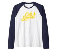 Cub Scouts - Do Your Best Retro Scouting Script Camiseta Manga Raglan