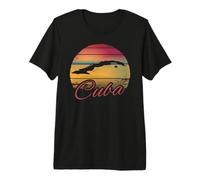 Cuba Camiseta Vintage Atardecer Mapa Isla Cubana Camiseta Premium