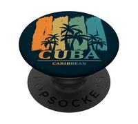 Cuba Caribe Palmeras Playa Descanso Relajación Souvenir PopSockets PopGrip Adhesivo
