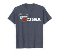 Cuba Cóctel Tropical Piscina Pool Bar Caribe Regalo Recuerdo Camiseta, Hombre, Azul Jaspeado, XXL