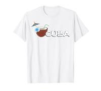 Cuba Cóctel Tropical Piscina Pool Bar Caribe Regalo Recuerdo Camiseta, Hombre, Blanco, 3XL