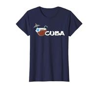 Cuba Cóctel Tropical Piscina Pool Bar Caribe Regalo Recuerdo Camiseta, Mujer, Azul Marino, 3XL