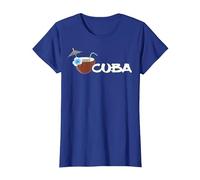 Cuba Cóctel Tropical Piscina Pool Bar Caribe Regalo Recuerdo Camiseta, Mujer, Azul Real, M