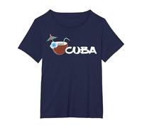 Cuba Cóctel Tropical Piscina Pool Bar Caribe Regalo Recuerdo Camiseta, Mujer Tallas Grandes, Azul Marino, 3XL Grande