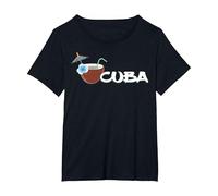 Cuba Cóctel Tropical Piscina Pool Bar Caribe Regalo Recuerdo Camiseta, Mujer Tallas Grandes, Negro, 2XL Grande