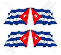 CUBA Cubana Bandera Ondeante República de Cuban 2" (50mm) Pegatinas de Vinilo Adhesivos, Stickers, Calcomanias x4