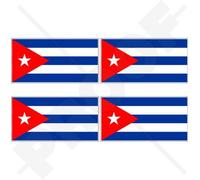 CUBA Cubana Bandera República de Cuba 2" (50mm) Pegatinas de Vinilo Adhesivos, Stickers, Calcomanias x4