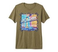 Cuba Escena callejera de La Habana Auto Clasico Recuerdo Camiseta Premium