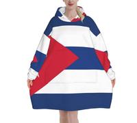 Cuba-Flag - Manta de franela de gran tamaño con capucha para adultos, sudadera de manga larga con capucha