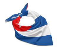 Cuba Flag Soft Imitated Silk Neck Scarf Multi-Purpose Head Hair Wrap Wrist Handkerchief Bag Decor Kerchief For Daily Wear(18"x18")