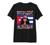 Cuba Herencia Hispana Orgullosa Cubana Mujer Chica Camiseta Premium