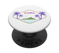 Cuba Isla Palmeras Caribe Vacaciones en la Habana Recuerdo PopSockets PopGrip Adhesivo