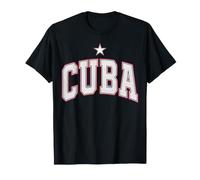 Cuba - Letras Retro arqueadas con Coches y Arte de Estrellas Camiseta