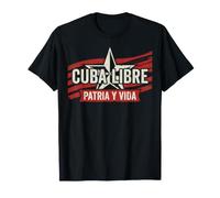 Cuba Libre Patria y Vida Estrella Vintage Desgastada Camiseta