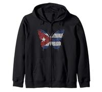 Cuba Mariposa Bandera Cubana Orgullo Cubanita Sudadera con Capucha