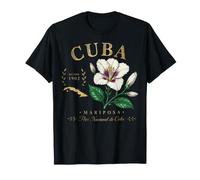 Cuba Mariposa Flor Vintage Botánica Desde 1902 Arte Camiseta
