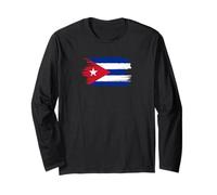 Cuba National Flag Country Pride Roots Vintage Gift Manga Larga