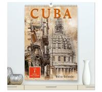 Cuba Retro Kalender (hochwertiger Premium Wandkalender 2026 DIN A2 hoch), Kunstdruck in Hochglanz: Kuba zwischen Aufbruch und Abriss.