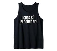 Cuba Si Bloqueo No Frase Cubana Espanol Politica Camiseta sin Mangas