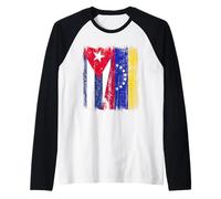 Cuba Venezuela Media Bandera Cubana Venezolana Jersey Camiseta Manga Raglan