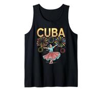 Cuba Vestido Camiseta Niña Cubana Flores Tropicales Heritage Camiseta sin Mangas