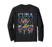 Cuba Vestido Camiseta Niña Cubana Flores Tropicales Heritage Manga Larga