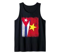 Cuba Vietnam Media Bandera Cubana Vietnamita Historia Camiseta sin Mangas