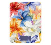 Cuba White Ginger Lily Beauty Summer Flower - Báscula de cocina pequeña impermeable para alimentos de 11 libras/0 18 onzas, 5 kg/5 g (Escenario) con 4 unidades para cocinar, cocinar báscula para