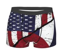 Cuba Y La Bandera Estadounidense Cubana Hombre Calzoncillos Cómoda Bóxer Suave Ropa Interior para Uso Diario Viaje Deportivos M