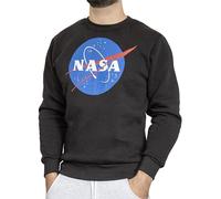 Cuba10 NASA - Sudadera de algodón Afelpado con Cuello Redondo, Jersey cálido para Hombre, de algodón, Deportivo, casa, Gimnasio, Correr, Tiempo Libre., Negro, XL