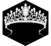 CUBACO Coronas plateadas para mujeres y niñas, tiaras de cristal con diamantes de imitación para mujer, accesorios para el cabello para boda, novia, cumpleaños, graduación, quinceañera, despedida de