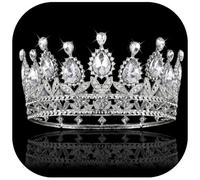 CUBACO Tiara y corona para mujer, coronas doradas de la reina Glinda para adultos, 5 inches diameter, 2.5 inches height, Metal