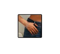 Cubahop Brazalete por encima del brazo Hueco Multi-capa Cruzando Brazalete Ajustable Banda Hip Hop Pulseras Cadena de Cuerpo para Mujeres, plateado, Ajustable