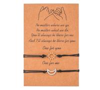 Cubahop dos piezas brazalete de compromiso rosa negro Turtle Sun Moon love brazalete tejido con hilo de cera Best Friend Lady and Girl Handset (AA)